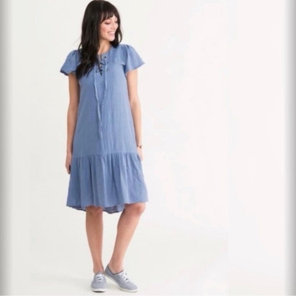 AGNES & Dora 💕 Bates Cotton Dress in a beachy Blue NWT - Picture 1 of 8